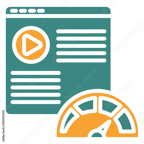 Performance Dual Tone Color Icon, Mini Illustration For Modern Concept, Ui, Ux Web And App Development. Related To Seo And Online Marketing.