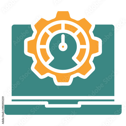 Optimization Dual Tone Color Icon, Mini Illustration For Modern Concept, Ui, Ux Web And App Development. Related To Seo And Online Marketing.