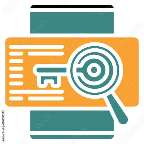Keyword Dual Tone Color Icon, Mini Illustration For Modern Concept, Ui, Ux Web And App Development. Related To Seo And Online Marketing.