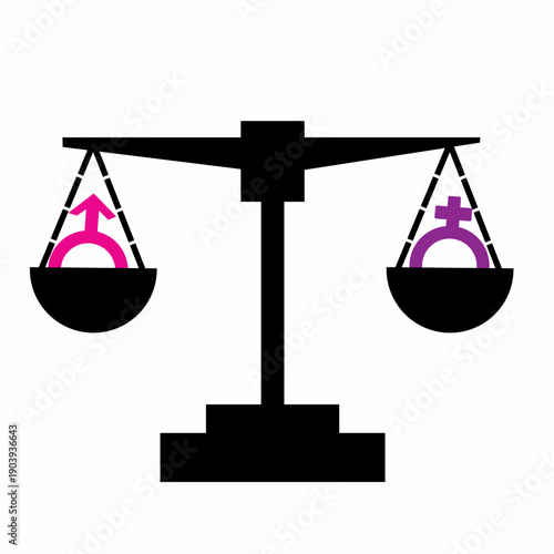 Gender equality icon. Gender equality concept. Men and women. Isolated on a white background.