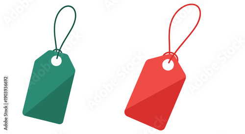 Two Price Tags, Green and Red