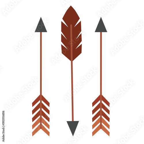 A set of Native American culture bow, arrow icons, Ideal for design projects, history lessons, and tribal themes.