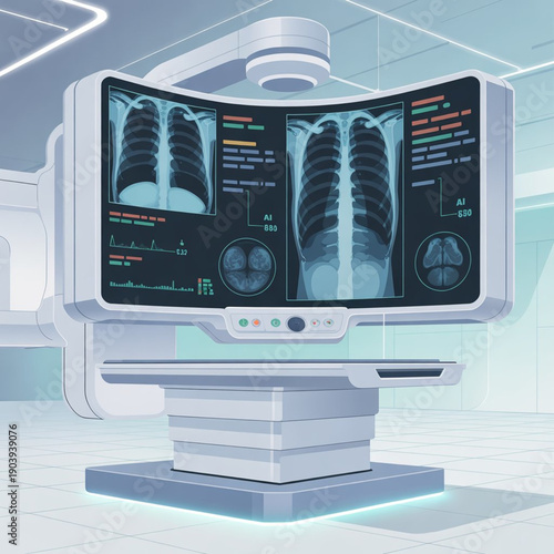 AI Radiology Workstation Vector