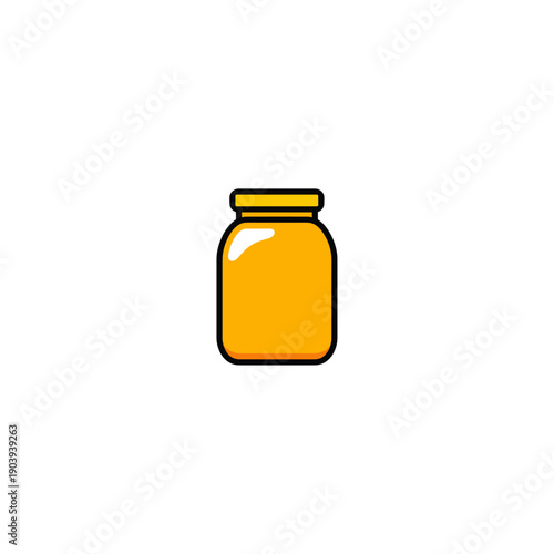 Yellow Food Container logo icon flat vector design