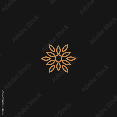 Abstract Floral Mandala logo icon flat vector design