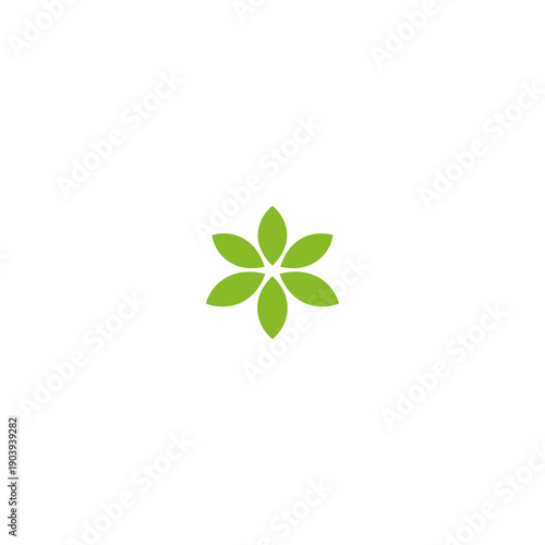 Minimal Flower Petal logo icon flat vector design