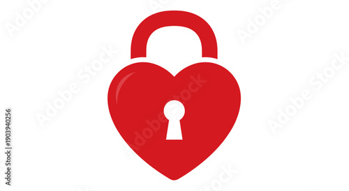 Red heart-shaped padlock with a keyhole a symbol of love and security ideal for Valentines Day or digital protection concepts