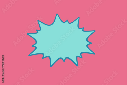 Blue comic book burst on pink background