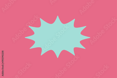 Vibrant blue starburst on pink background - abstract geometric design
