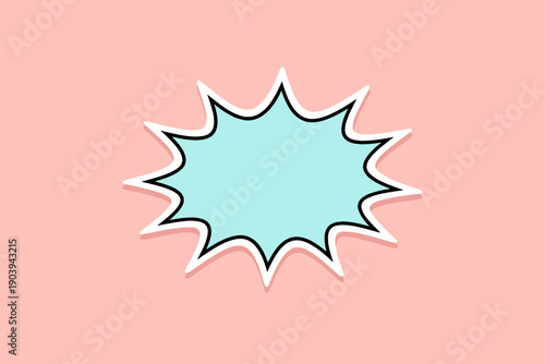 Retro comic speech bubble on pastel pink background