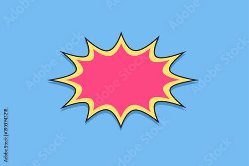 Colorful comic style explosion burst on blue background