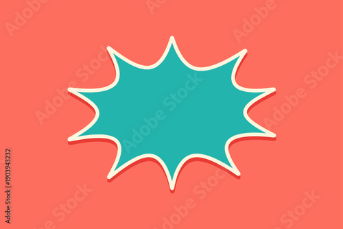 Retro comic style blank speech bubble on vivid background