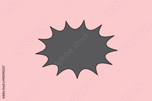 Black spiky burst shape on pink background