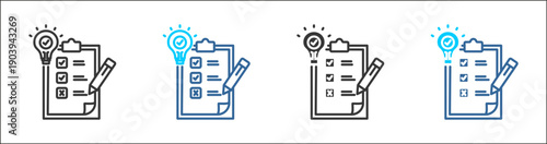 exam / test icon set multiple style collection	
