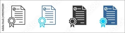  certificate icon set multiple style collection	
