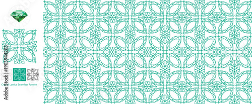 Crystal Lattice Patterns Emerald Green