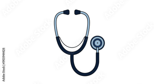A stethoscope represents medical care, health, diagnosis, and listening to the heart.