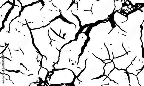 Black and white cracked texture background with grunge distressed overlay effect. abstract vintage tyexture.