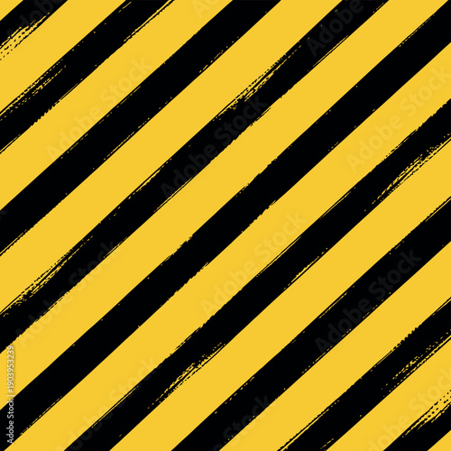 A vibrant yellow and black striped pattern with a textured brush stroke effect