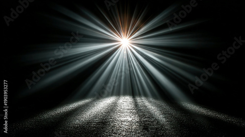 Wallpaper Mural Bright light emanates from a central point over a reflective surface. Torontodigital.ca