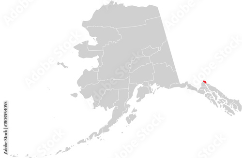 Skagway Borough on Alaska State Map Design Editable