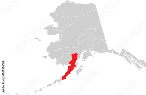 Lake and Peninsula Borough on Alaska State Map Design Editable