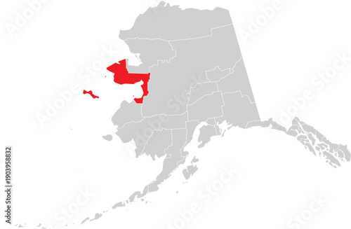 Nome Borough on Alaska State Map Design Editable