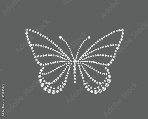 Rhine stone butterfly hot fix strass crystal 