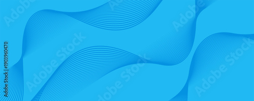 Abstract background with lines and waves. Web banner size. Element for design. Vector background for brochure, booklet, flyer, poster. Blue gradient