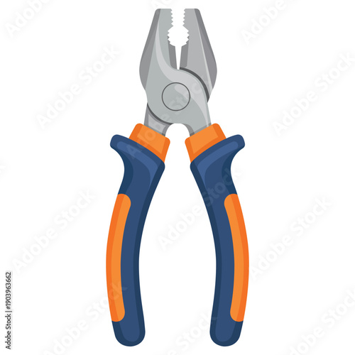 Craftsman's Grips: A vibrant depiction of pliers, an essential tool of the trade, poised ready for any mechanical challenge.