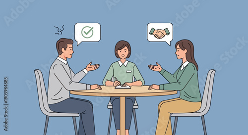 Three people having a discussion while playing a card game at a table.