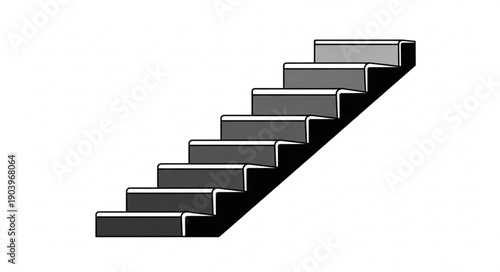 Simple Graphic Illustration of an Ascending Staircase.