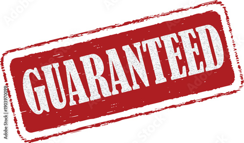 Guaranteed stamp seal with bold red background