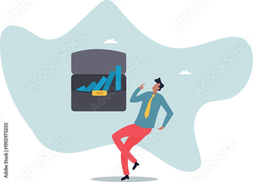 Risk management, uncertainty or unknown threat causing business failure, economic crisis, danger or problem. about a man and his life.