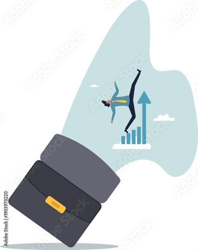 Economic prosperity, business profit growth or career path and income increase.about a man and his life.