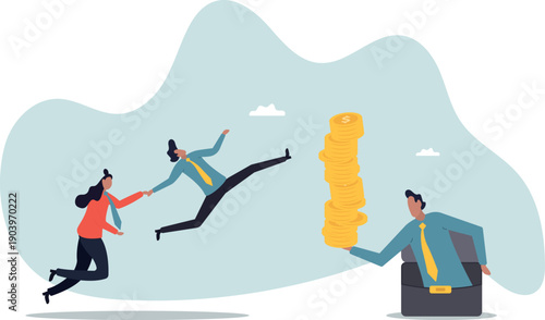 Employee bonus money, salary or income increase based on work performance or prize or gift to boost employee morale .about a man and his life.