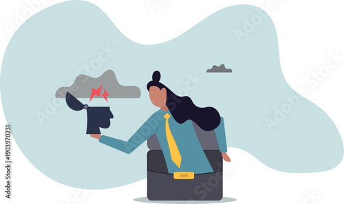 Depression, anger, stressed and anxiety emotion.about a man and his life.