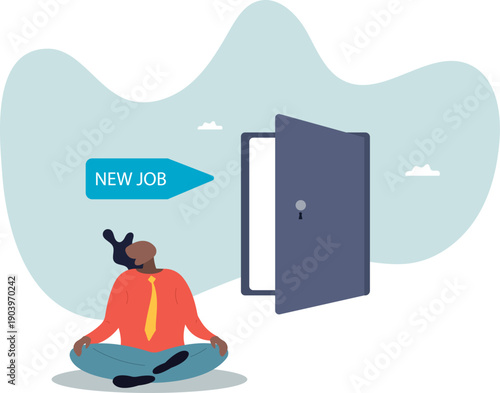 New job challenge, make decision for new opportunity in work or career development .about a man and his life.