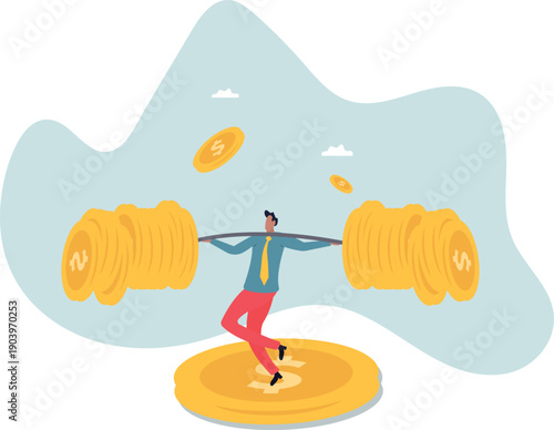 Financial literacy or investment advisor, wealth management .about a man and his life.