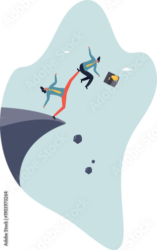 The concept of dismissal. A person pushes another person off a cliff.