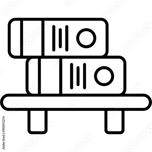 Book stack Outline Icon