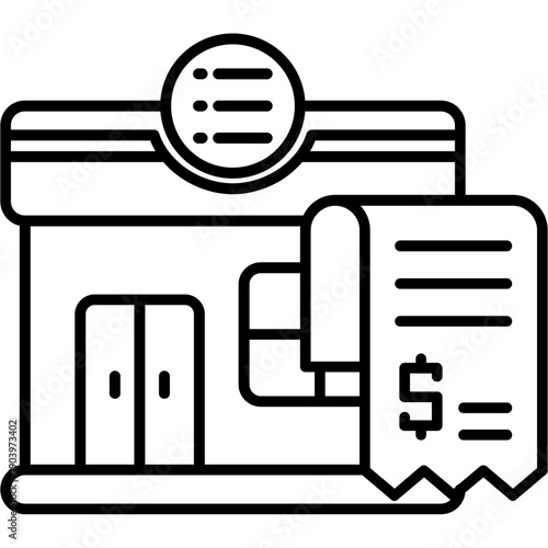 Store receipt Outline Icon