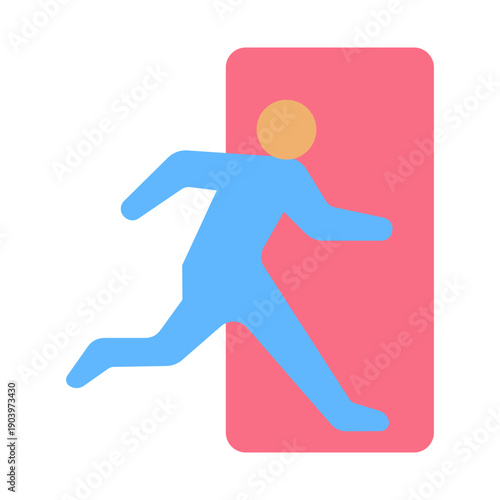 Evacuation Route Icon - Flat Color