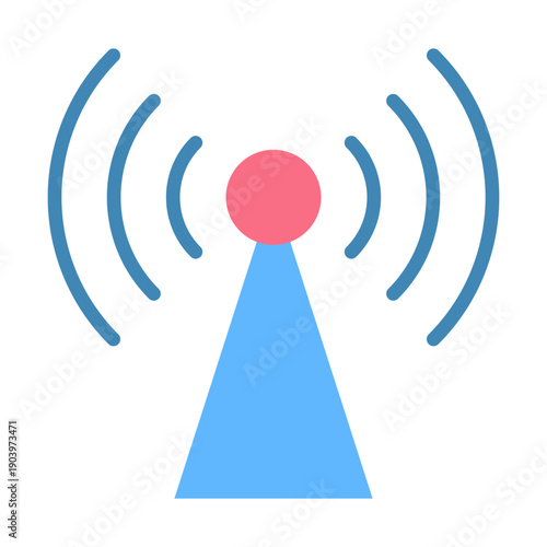 Radio Communication Icon - Flat Color