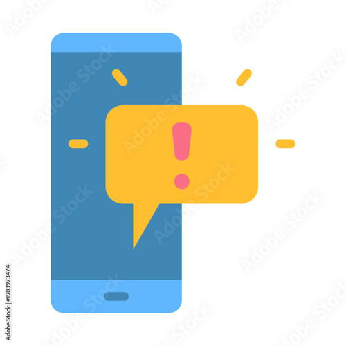 Sms Alert Icon - Flat Color