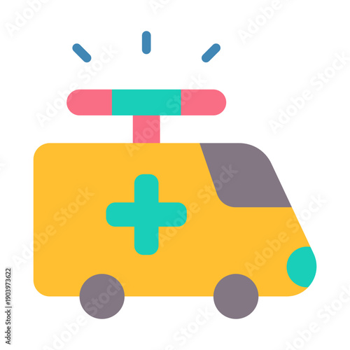 Emergency Vehicle Icon - Flat Color