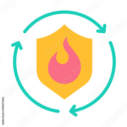 Disaster Recovery Icon - Flat Color