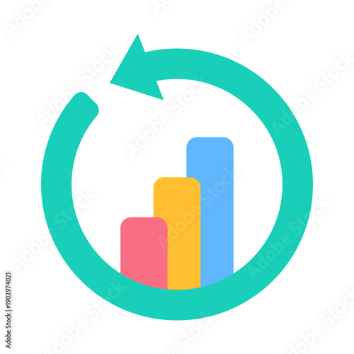 Economic Recovery Icon - Flat Color