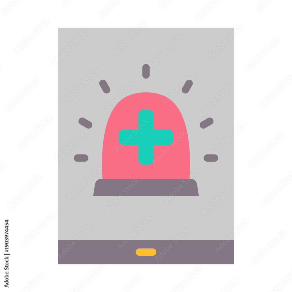 Fototapeta premium Emergency App Icon - Flat Color