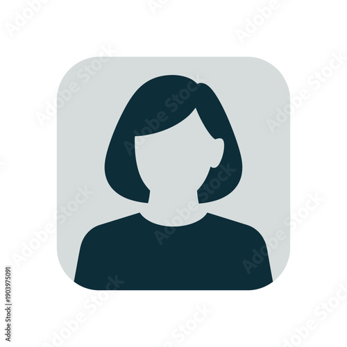 A simple graphic illustration of a female avatar profile